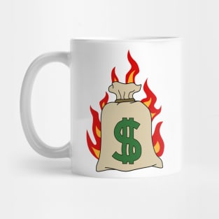 Anticapitalist Burning Money Mug